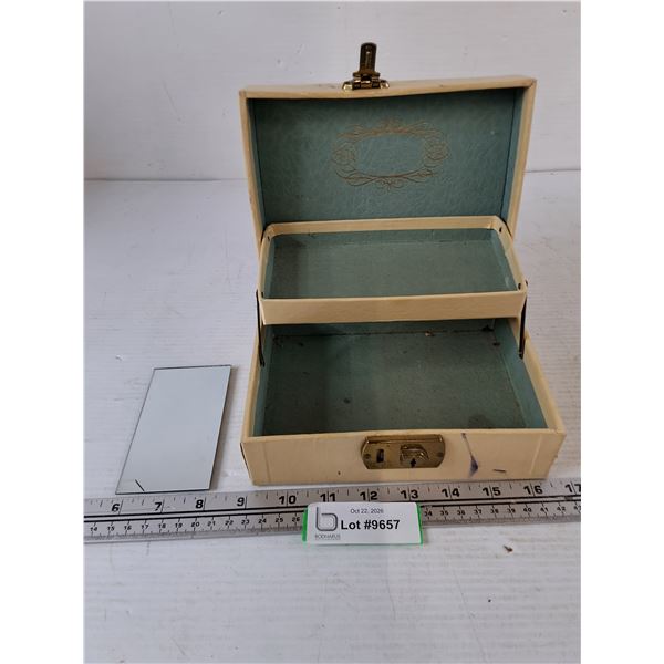 Two-Tiered Jewerly/Trinket Storage Box with Small Mirror