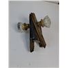 Image 2 : (3) Vintage Mortise Lock Set with Clear Glass Doorknobs and Hardware