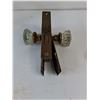 Image 3 : (3) Vintage Mortise Lock Set with Clear Glass Doorknobs and Hardware