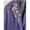 Image 3 : Purple Regalia Blazer Featuring Elks of Canada with Membership Pins with Fez Hat,Vintage Black Hat