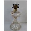 Image 6 : (4) Antique Clear Glass Oil Lamps-no chimneys