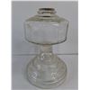 Image 8 : (4) Antique Clear Glass Oil Lamps-no chimneys