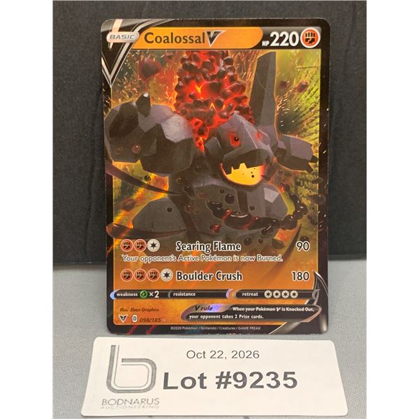 Pokemon - Coalossal V Full Art Holo Card Mint Authentic