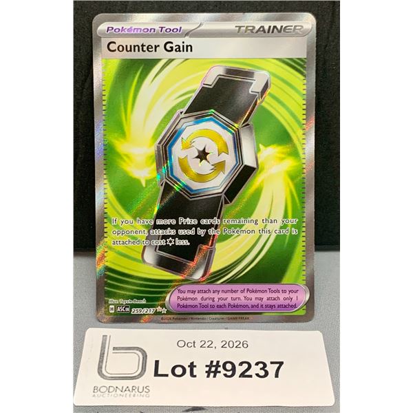 Pokemon - Counter Gain Full Art Trainer Holo Card Mint Authentic
