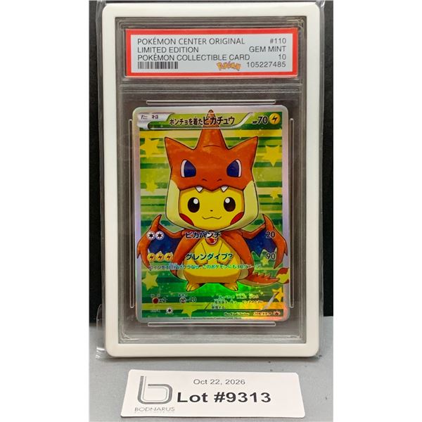 Pokemon Center Japanese Encased - Limited Edition PIKACHU CHARIZARD PONCHO #208/XY-P Holo Promo Card