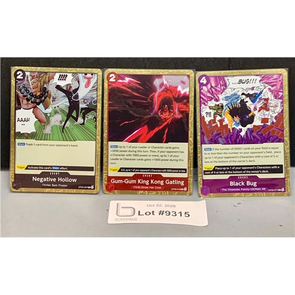 (3) ONE PIECE - Gold Foil Cards Mint Authentic
