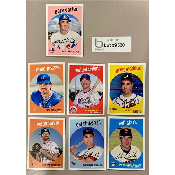 (7) MLB Baseball - Lot of MLB Legends: Ripken; Carter; ETC Cards NRMINT - MINT Authentic