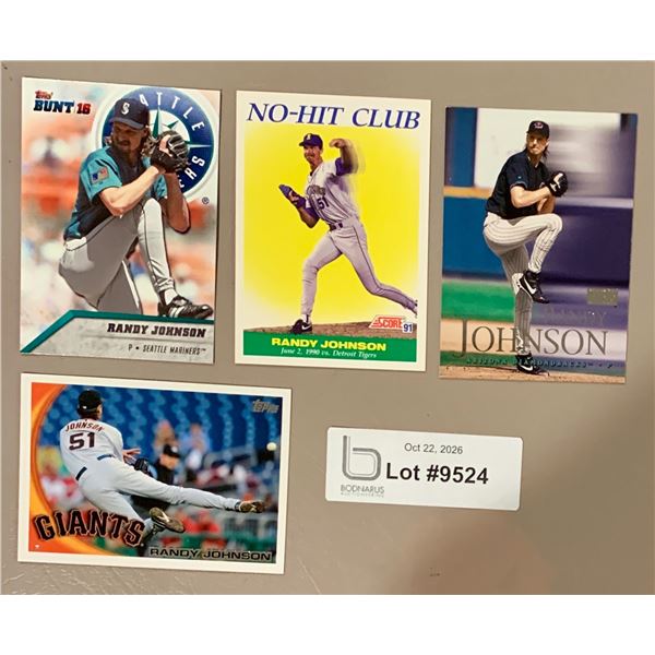 (4) MLB Baseball - Randy Johnson HOF Cards NRMINT - MINT Authentic