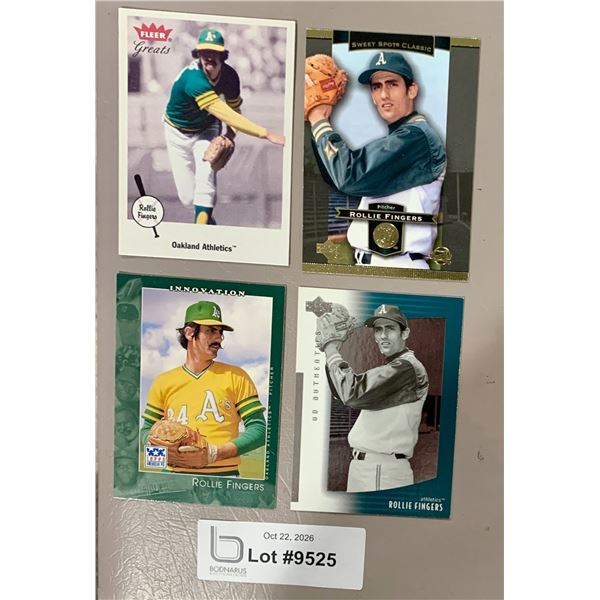 (4) MLB Baseball - Rollie Fingers HOF Cards NRMINT - MINT Authentic