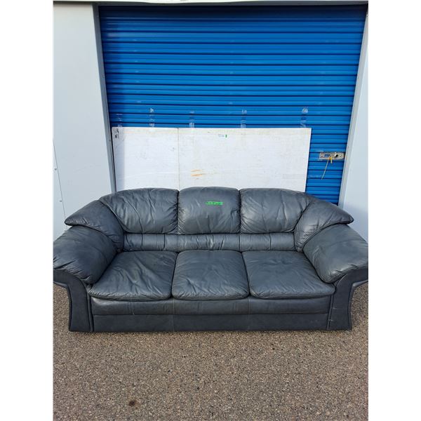 ~Leather Look Couch (86x40x34") As Is, Pickup Only