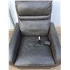 Image 2 : ~Leather-Look Automatic Reclining Chair (32x38x40") - Untested, Pickup Only