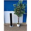 Image 1 : ~Light Up Fake Tree (80" Tall) - Standing Fan (48" Tall) - Untested, Consignor Says Works - As Is