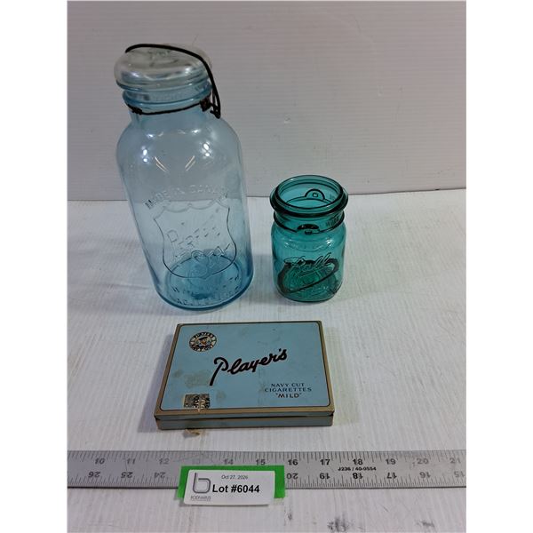 Vintage Cigarette Tin, Jars (2)