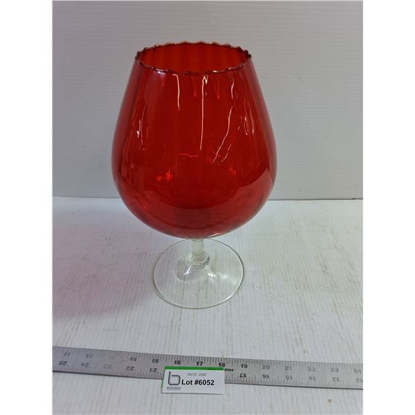 Large Red Glass Vase