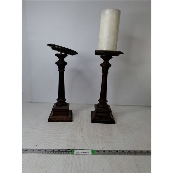Vintage Piller Candle Stand 15" (need some repair, as is)