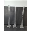 Image 2 : (3) Glass Eiffel-Tower Style Vases 20" (cannot ship)
