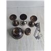 Image 2 : Metal 3-Candle Holder, Silver Plated Cups, Bowl, Candle Holder, Wind Chime