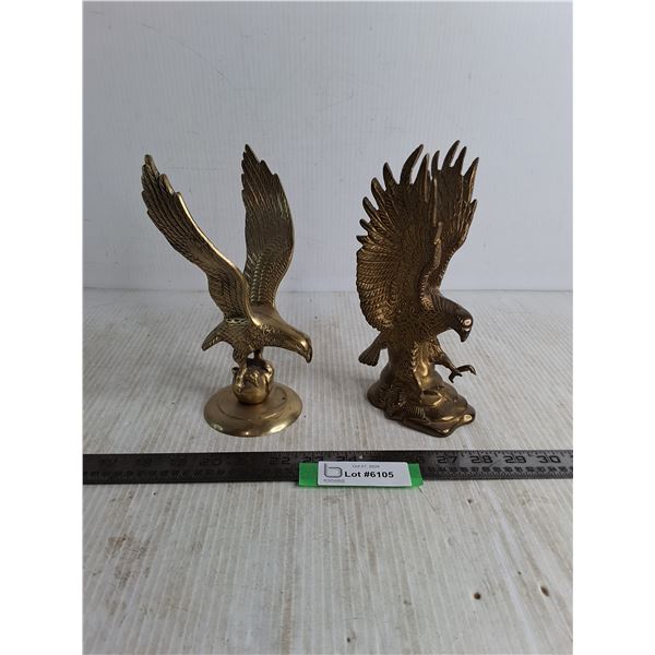 (2) Brass Eagle Ornaments