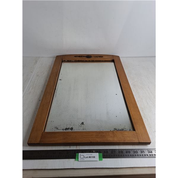 Vintage Wood Framed 17" x 26" Mirror