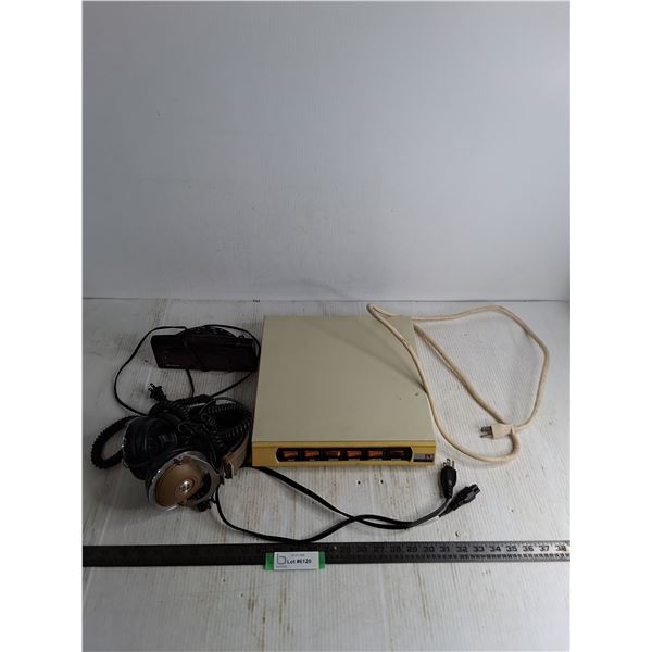Vintage PC Concepts Switch Box - Powers On, Westclox Alarm Clock - Powers On, Koss Headphones