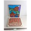 Image 1 : Indigenous Canvas Art - 14" x 18", "Joy to the World" 16.5x13" Sign