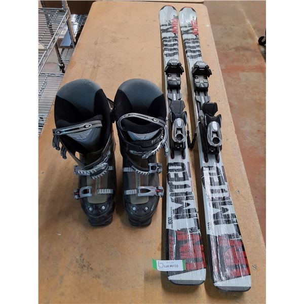 * Volkl 163 Skis w/Marker Motion LT Bindings, Head Edge Ski Boots - Approx Size 8 Men's - PU Only