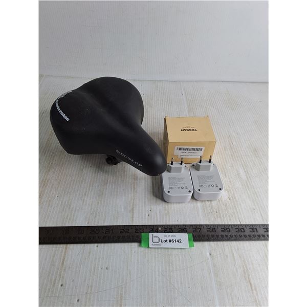 Dunlop Gel Bicycle Seat, Euro Adapter Plugs