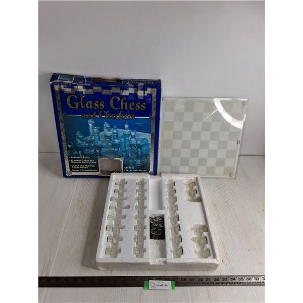Glass Chess & Checkers Set - Might Be Missing 5 Checkers