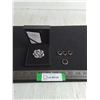 Image 1 : (4) Rings (Sizes 5,5,5,7.5 - Silver w/Blue Stone is 925), Brooch