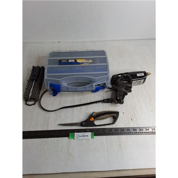 Double Sided Parts Bin, Screwdriver Set, Glue Gun, Fiskars Scissors