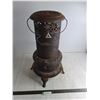Image 1 : Antique 1526 Pressed Metal Heater - 25" High x 13" Diameter - Cannot Ship
