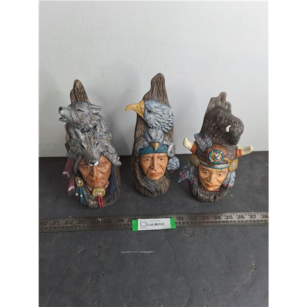 (3) Indigenous Porcelain Ornaments