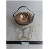 Image 1 : Vintage Silver Plated Fruit Bowl, Glass Butterfly Dish