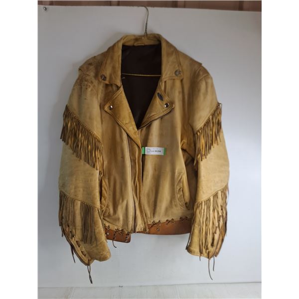 * Tasseled Leather Jacket - Approx Men's Medium