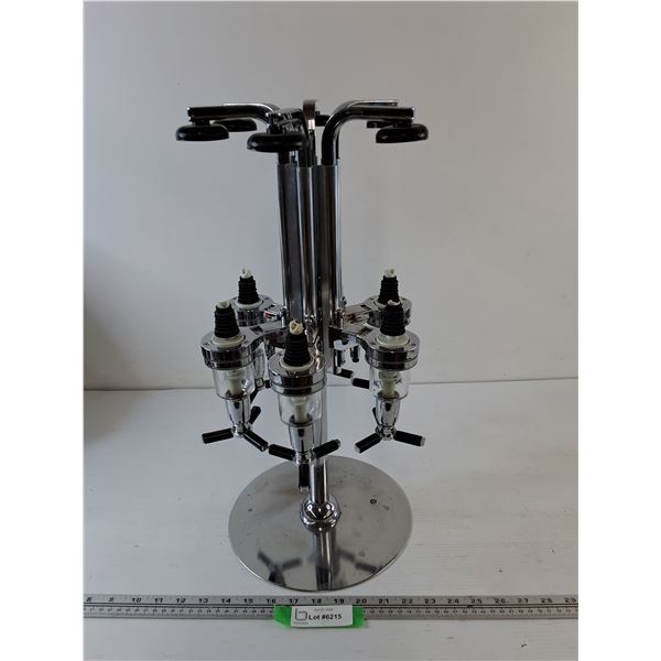 Rotating 6-Bottle Liquor Dispenser And Bar Butler