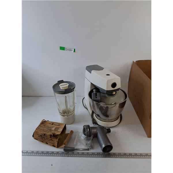 Kenwood Blender Cup and Blade, Mixer Untested As-Is, Meat Grinder