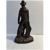 Image 4 : Vintage Western Cowboy Figurine in Bronze Tone Resin-16" Tall