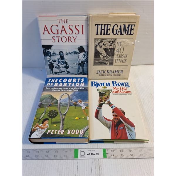 (4) Hardcover Books Featuring The Game of Tennis and Tennis Players