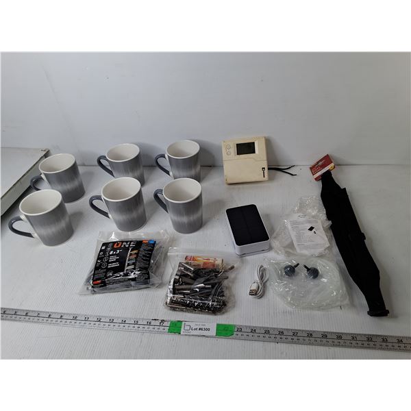 Solar Air Pump, Programmable Thermostat, 8 x 3" Nails, Misc.