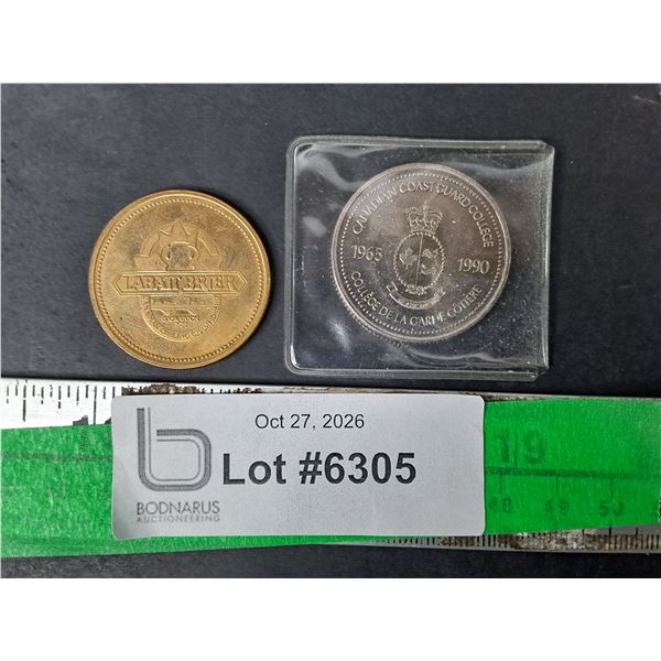 Labatt Brier & Canadian Coast Guard College Tokens