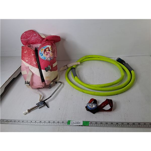 Disney Child PFD, Flexzilla Hose, Head Lamp, Misc.