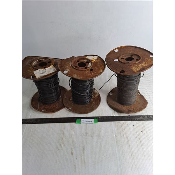 (3) Partial Spools Of 12 & 14 Gauge Cable, Pickup Only