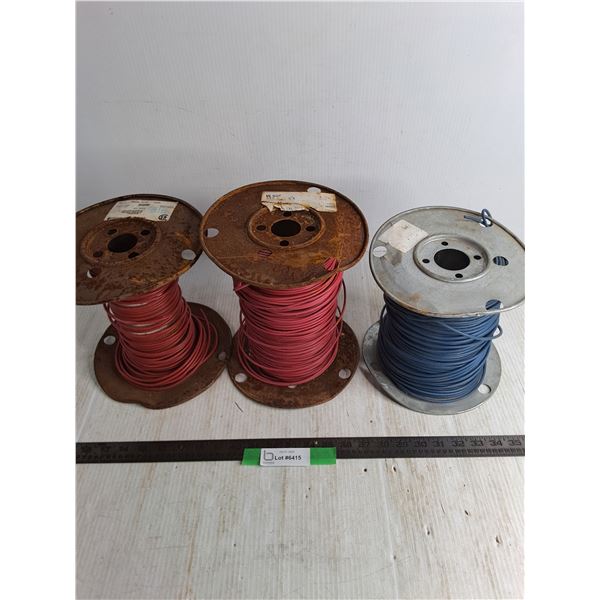 (3) Partial Spools of 12 & 14 Gauge Cable, Pickup Only
