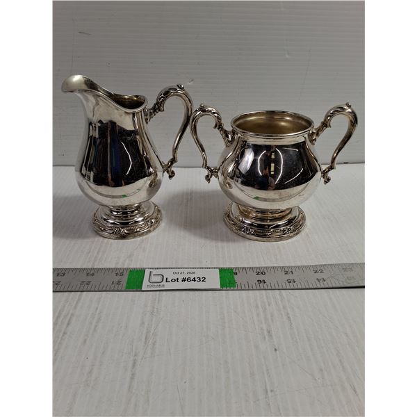Silver-Plated Creamer and Sugar Bowl Set-Rogers Bros.