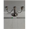 Image 1 : Silver Tone,Three-Arm Candelabra