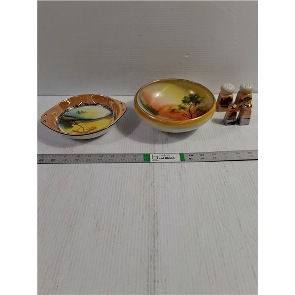 (6) Noritake Pieces-Salt/Peppers,Serving Bowl and Dish