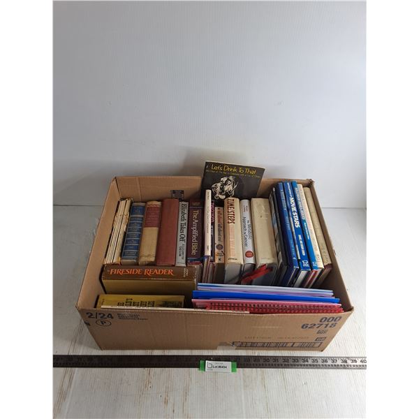 Assorted Books - Bible, Cooking, Celebrity, Binders