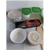 Image 2 : Assorted Plastic Containers, Cutting Boards, Utensils