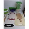 Image 4 : Assorted Plastic Containers, Cutting Boards, Utensils