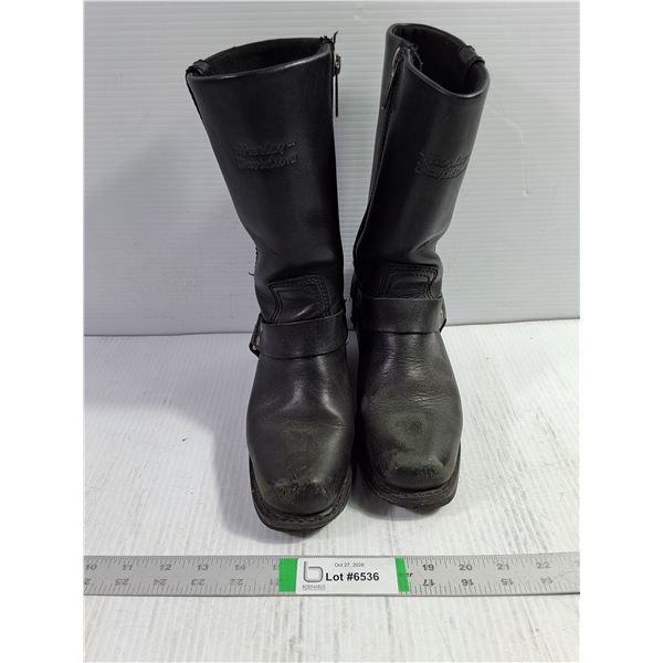 Harley Davidson Black Leather Boots-Size 5